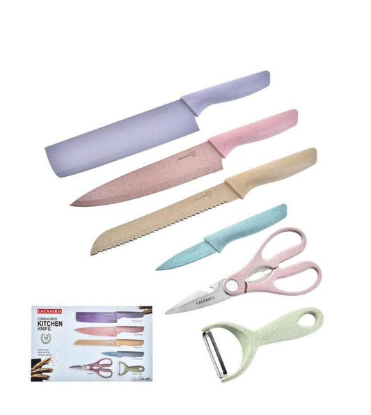 Pastel 6pcs Corrugated Kitchen knife set