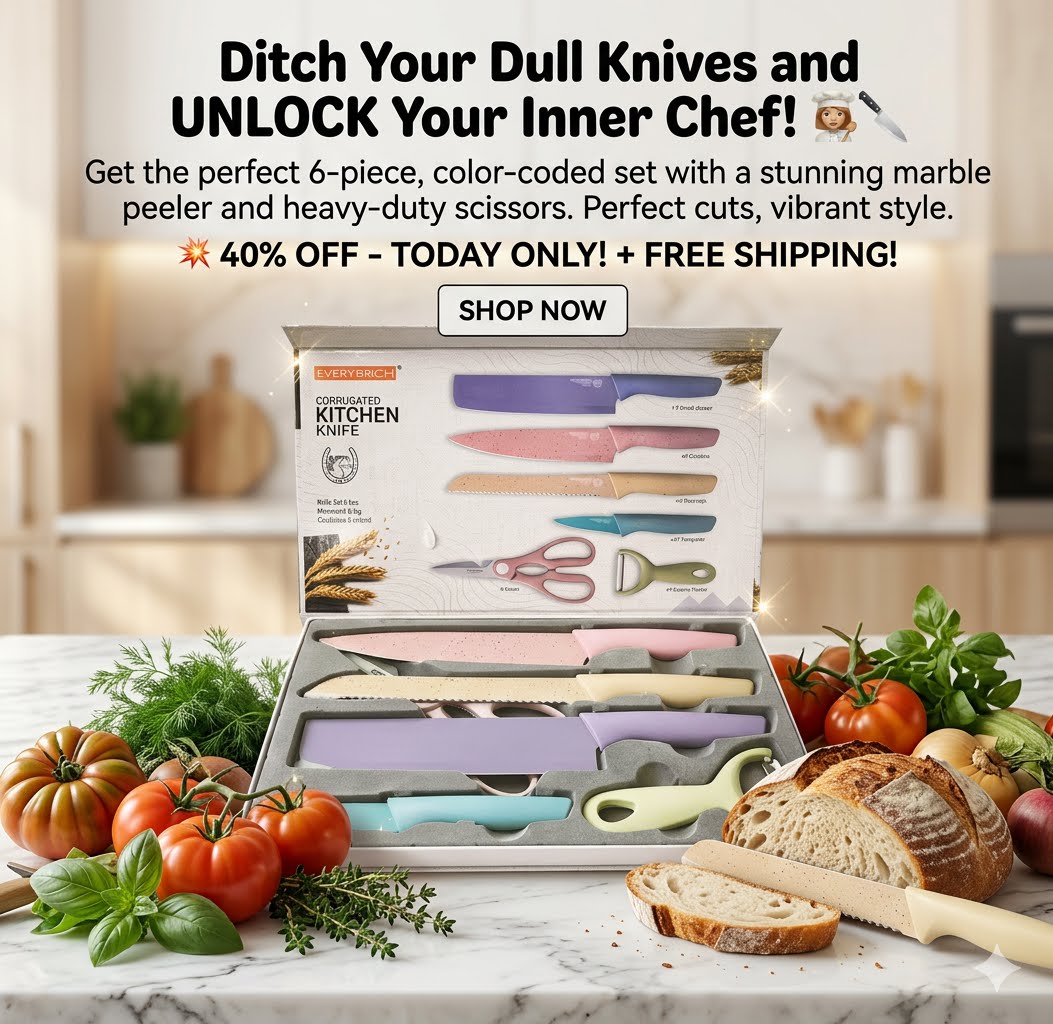 Pastel 6pcs Corrugated Kitchen knife set