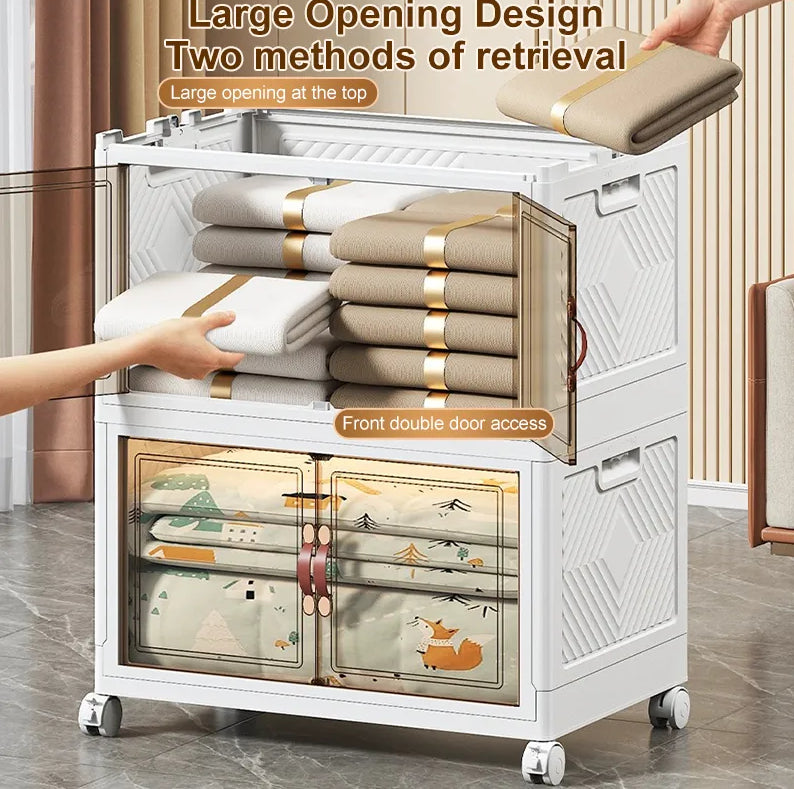 FlexiFold™ Multi-Purpose Mobile Storage Cabinet – 4-Tier Modular Organizer