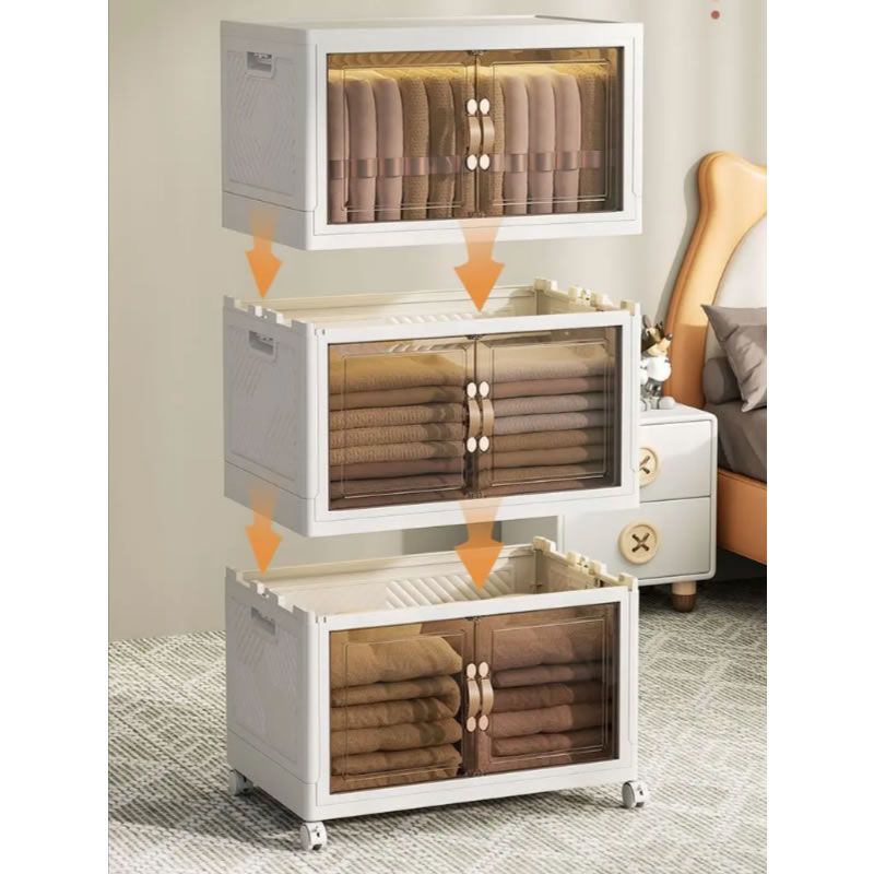 FlexiFold™ Multi-Purpose Mobile Storage Cabinet – 4-Tier Modular Organizer