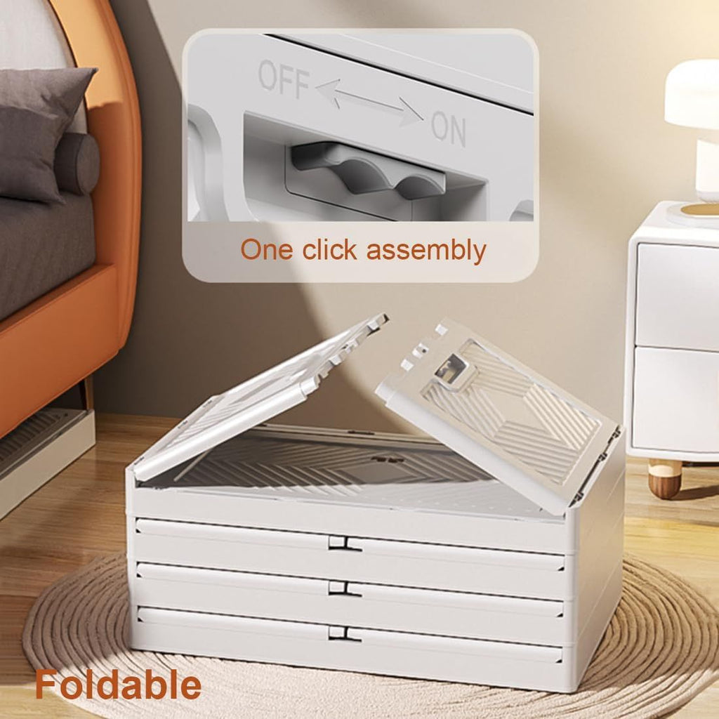 FlexiFold™ Multi-Purpose Mobile Storage Cabinet – 4-Tier Modular Organizer